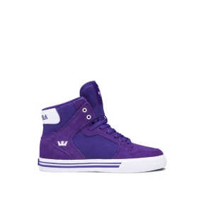 Supra Kids VAIDER High Top Shoes Purple/White/white | US-54625